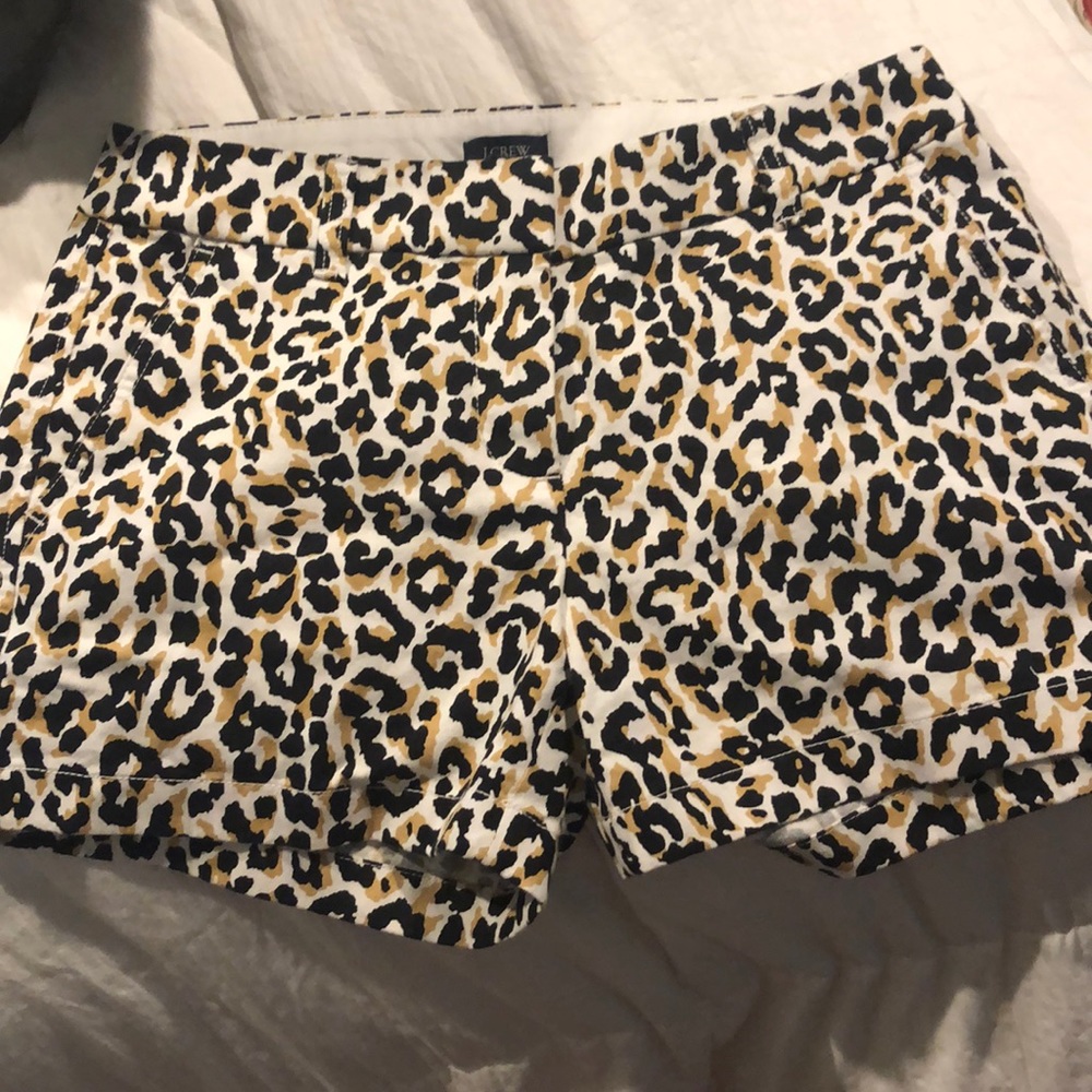 J crew leopard shorts